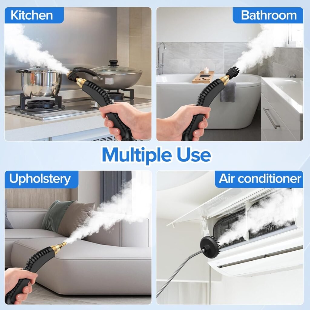 AUXCO 2500W Steam Cleaner, High Pressure Steamer for Cleaning, Portable Handheld Steam Cleaners for Home Use, Steamer for Car Detailing, Steam Cleaner for Upholstery, Kitchen, Bathroom, Grout and Tile